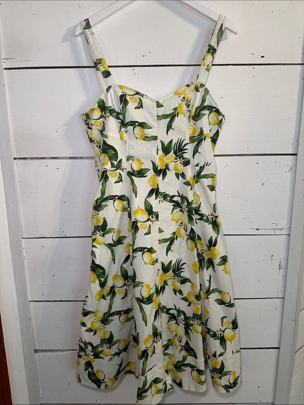 Avec Les Filles Lemon Print Midi Dress